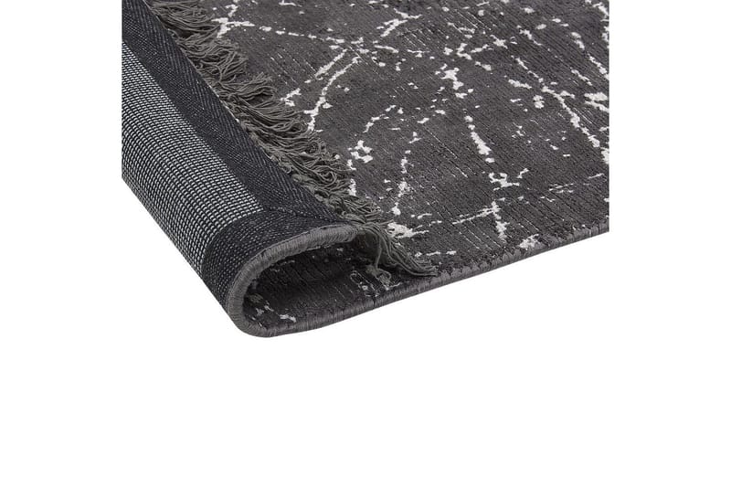 Matto Hanli - Tummanharmaa, valkoinen, 80x150 cm - Kodintekstiilit & matot - Matto - Moderni matto - Viskoosimatto & keinosilkkimatto