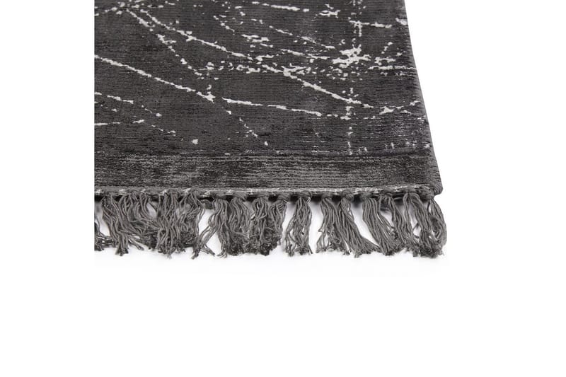 Matto Hanli - Tummanharmaa, valkoinen, 80x150 cm - Kodintekstiilit & matot - Matto - Moderni matto - Viskoosimatto & keinosilkkimatto