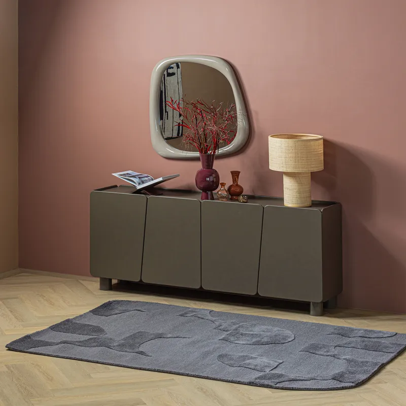 Matto Livo 160×160 cm - Harmaa - Kodintekstiilit & matot - Matto - Moderni matto - Villamatto