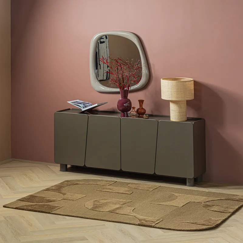 Matto Livo 160×160 cm - Ruskea - Kodintekstiilit & matot - Matto - Moderni matto - Villamatto