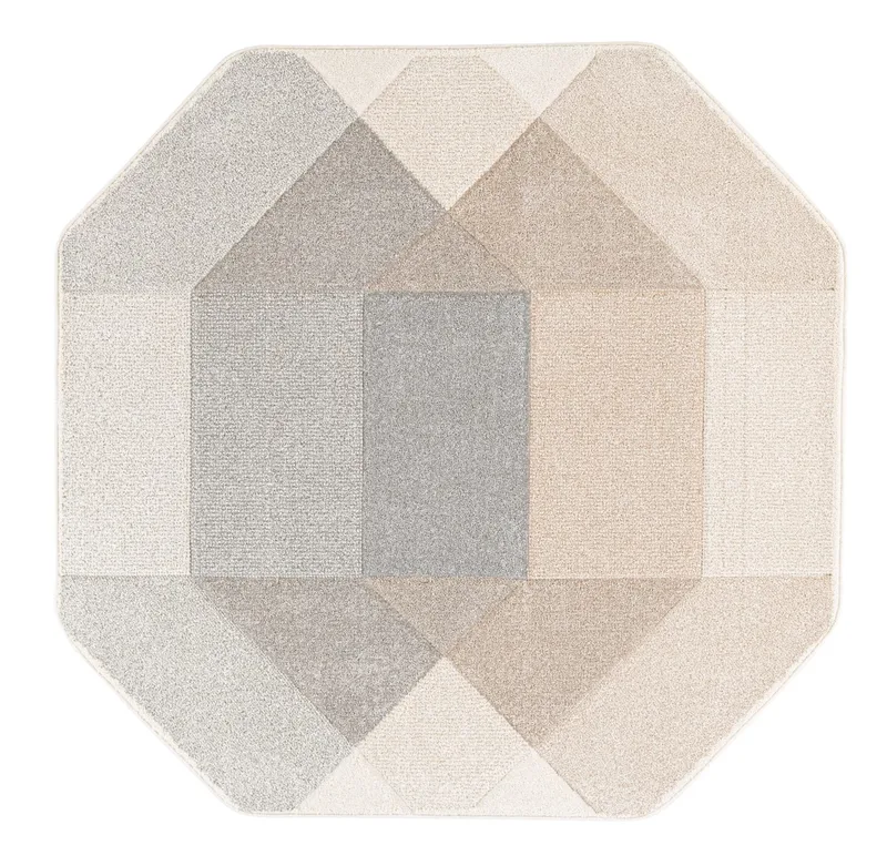 Matto Navon Carved 200x200 cm, harmaa/beige