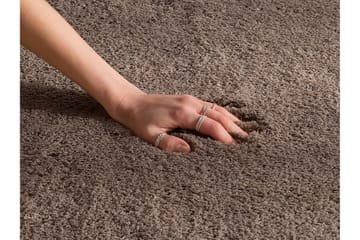 Matto Reminga Pitkä nukka 200x200 cm - Vaaleanruskea - Kodintekstiilit & matot - Matto - Moderni matto - Nukkamatto