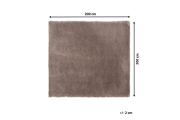 Matto Reminga Pitkä nukka 200x200 cm - Vaaleanruskea - Kodintekstiilit & matot - Matto - Moderni matto - Nukkamatto