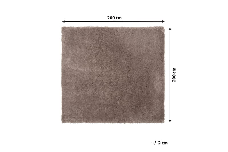 Matto Reminga Pitkä nukka 200x200 cm - Vaaleanruskea - Kodintekstiilit & matot - Matto - Moderni matto - Nukkamatto