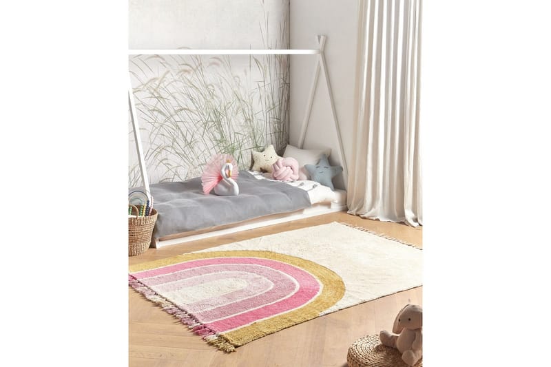 Matto Tatarli - Beige, vaaleanpunainen, keltainen - Kodintekstiilit & matot - Matto - Moderni matto - Puuvillamatto