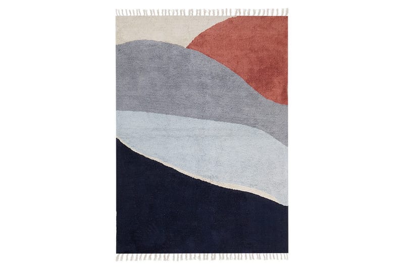 Matto Xinali - Sininen, punainen, beige, harmaa - Kodintekstiilit & matot - Matto - Moderni matto - Puuvillamatto