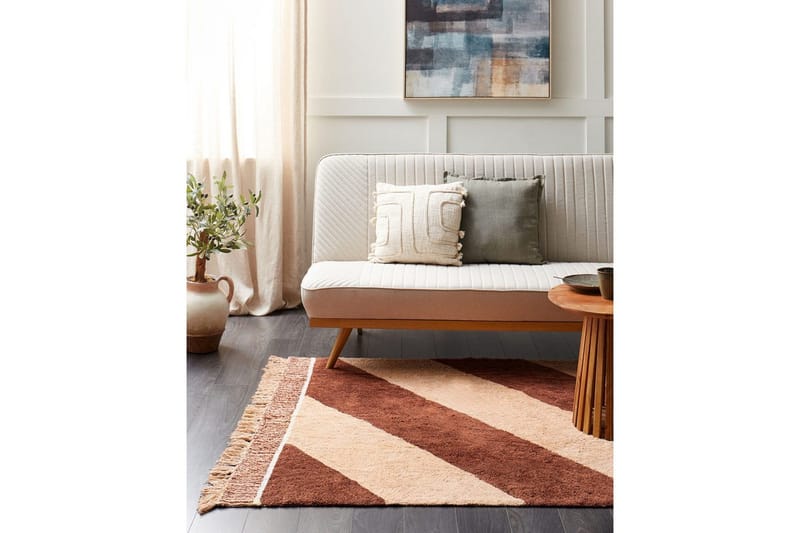 Matto Xuluf - Ruskea, Beige - Kodintekstiilit & matot - Matto - Moderni matto - Puuvillamatto