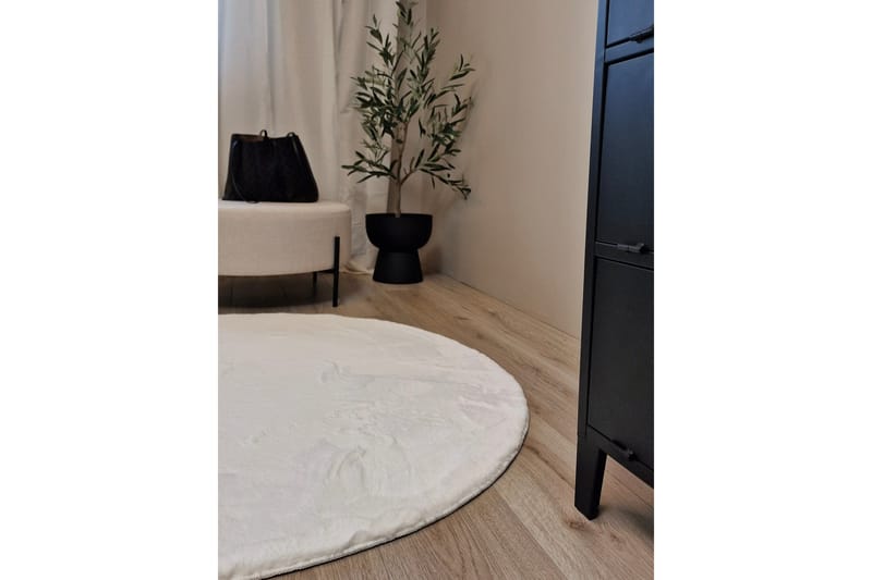 Nukkamatto Dream Valkoinen 160 cm Pyöreä - Valkoinen - Kodintekstiilit & matot - Matto - Moderni matto - Nukkamatto