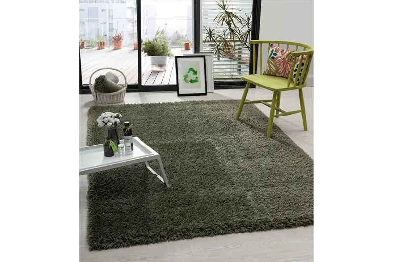 Nukkamatto Floki 160x230 cm Suorakaide - Smaragdinvihreä - Kodintekstiilit & matot - Matto - Moderni matto - Nukkamatto