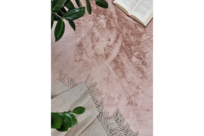 Nukkamatto Heaven Ø200 cm Pyöreä Roosa - Roosa - Kodintekstiilit & matot - Matto - Moderni matto - Nukkamatto
