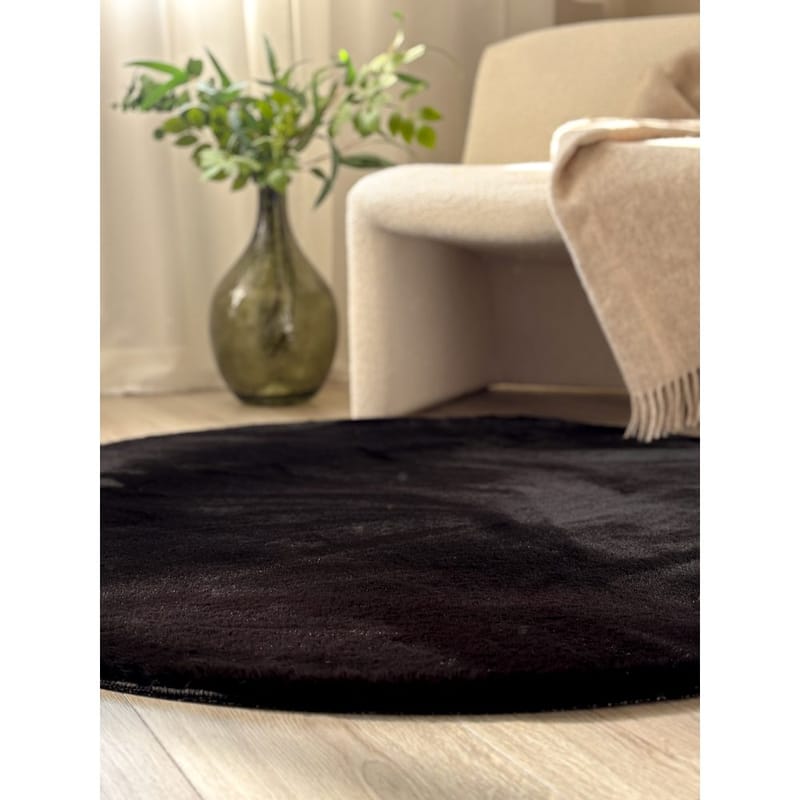 Nukkamatto Heaven Pyöreä - 120x120 cm, Musta - Kodintekstiilit & matot - Matto - Moderni matto - Nukkamatto