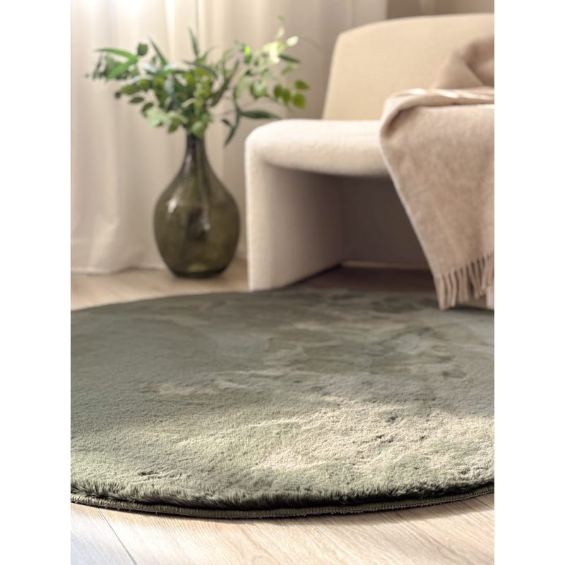 Nukkamatto Heaven Pyöreä - 120x120 cm, Vihreä - Kodintekstiilit & matot - Matto - Moderni matto - Nukkamatto