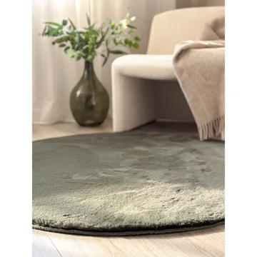 Nukkamatto Heaven Pyöreä - 160x160 cm, Vihreä - Kodintekstiilit & matot - Matto - Moderni matto - Nukkamatto