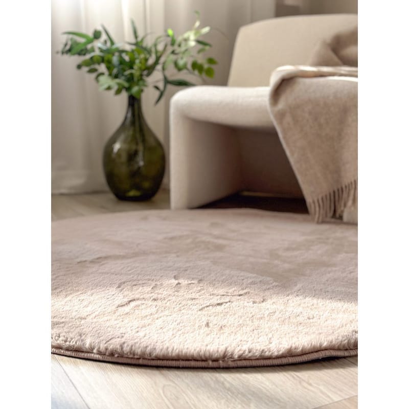 Nukkamatto Heaven Pyöreä - 160x160 cm, Taupe - Kodintekstiilit & matot - Matto - Moderni matto - Nukkamatto
