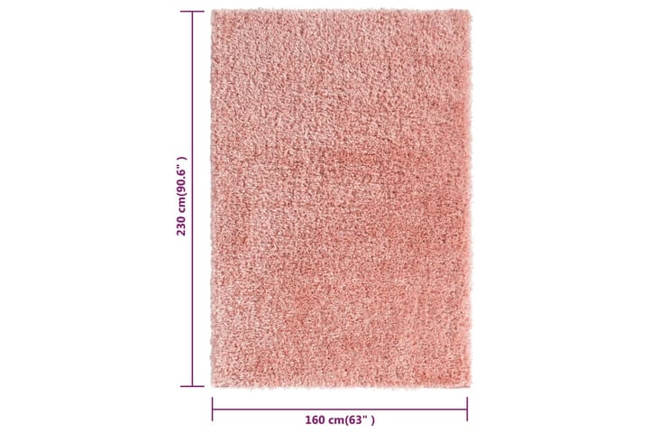 Korkeanukkainen Shaggy matto pinkki 160x230 cm 50 mm - Pinkki - Nukkamatto