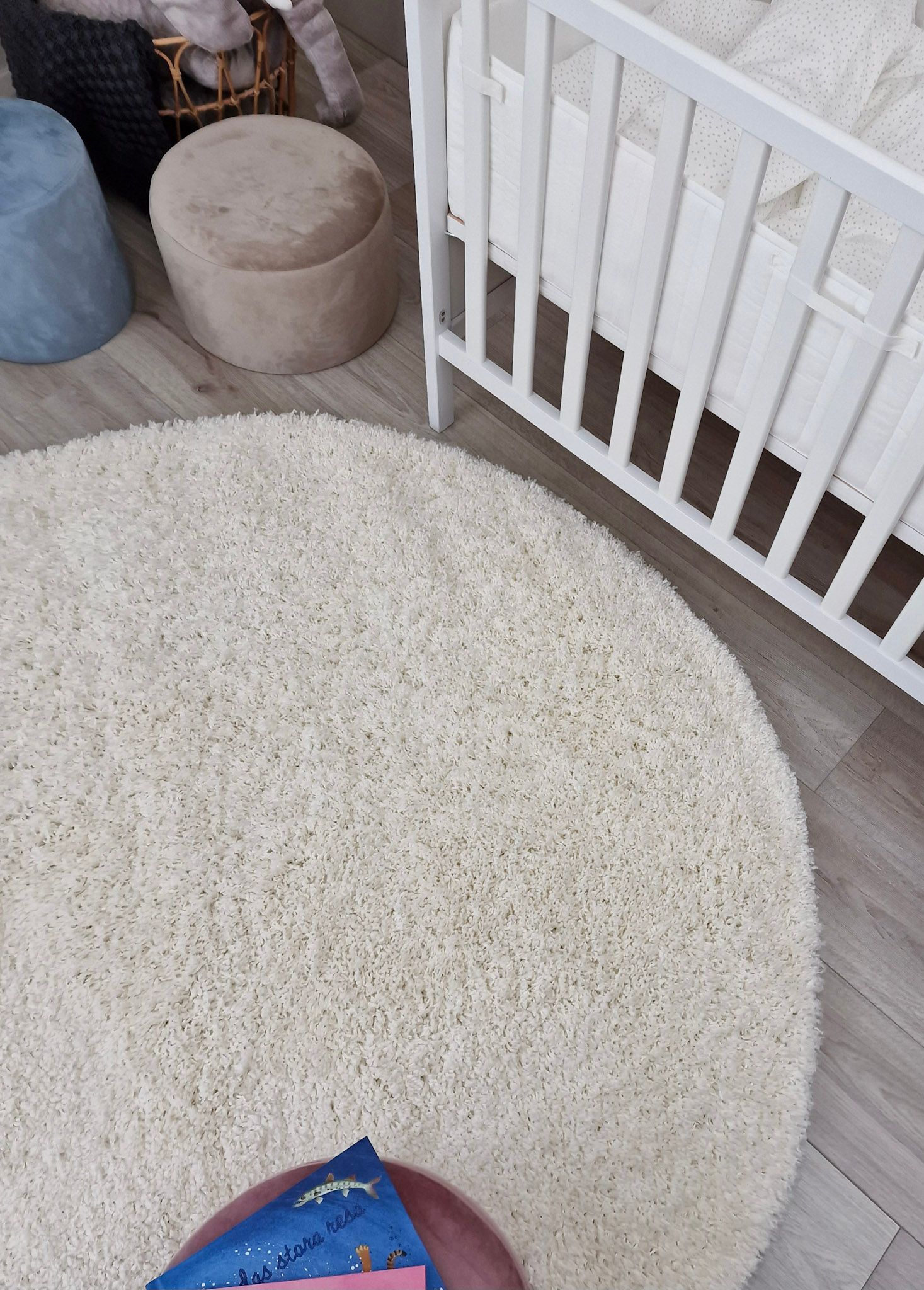 Lounge nukkamatto pyöreä 160 cm - Valkoinen - Kodintekstiilit & matot - Matto - Moderni matto - Nukkamatto