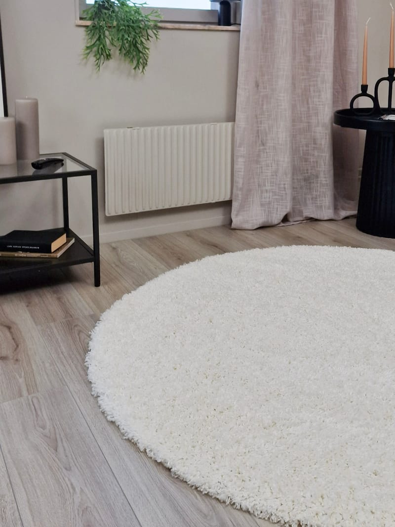 Lounge nukkamatto pyöreä 200 cm - Valkoinen - Kodintekstiilit & matot - Matto - Moderni matto - Nukkamatto