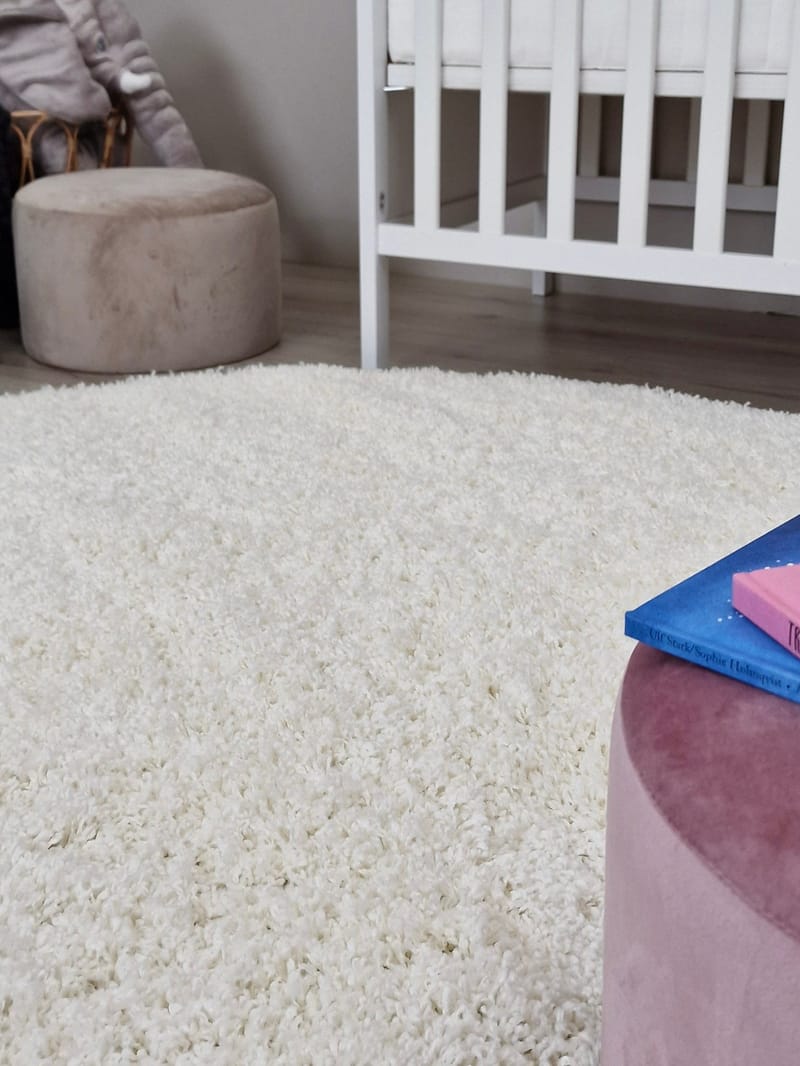 Lounge nukkamatto pyöreä 200 cm - Valkoinen - Kodintekstiilit & matot - Matto - Moderni matto - Nukkamatto