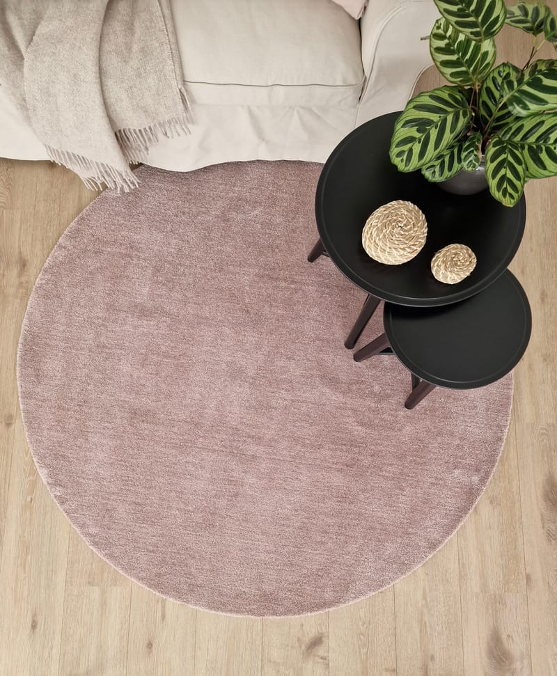 Matto Feel Ø160 cm Roosa - Vaaleanpunainen - Kodintekstiilit & matot - Matto - Moderni matto - Nukkamatto