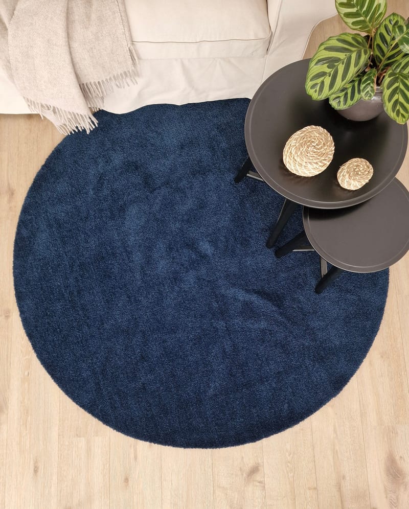 Matto Feel Ø200 cm Sininen - Sininen - Kodintekstiilit & matot - Matto - Moderni matto - Nukkamatto