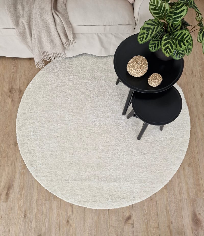 Matto Feel Ø200 cm Valkoinen - Valkoinen - Kodintekstiilit & matot - Matto - Moderni matto - Nukkamatto