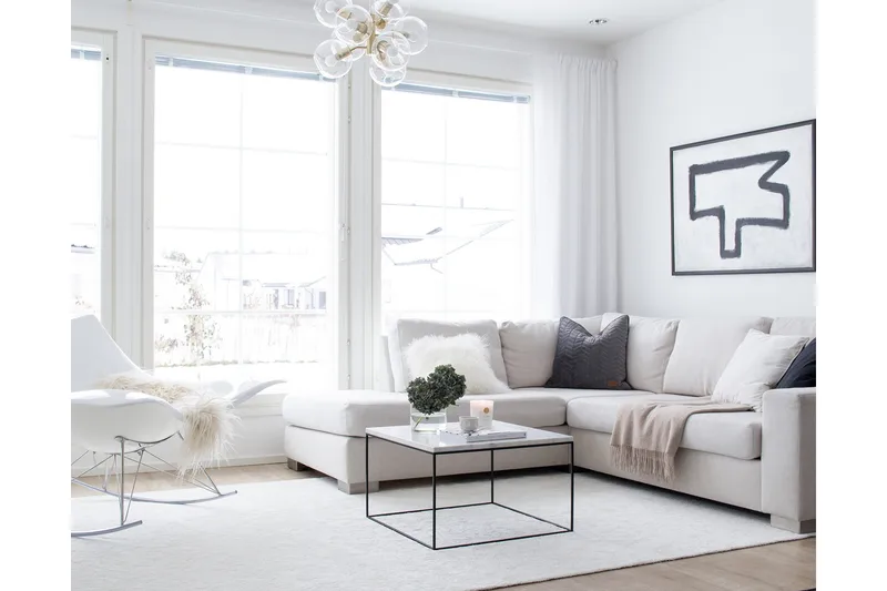 Matto Hattara Pyöreä 160 cm Valkoinen - VM Carpet - Kodintekstiilit & matot - Matto - Moderni matto - Nukkamatto