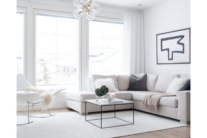 Matto Hattara Pyöreä 160 cm Valkoinen - VM Carpet - Kodintekstiilit & matot - Matto - Moderni matto - Nukkamatto