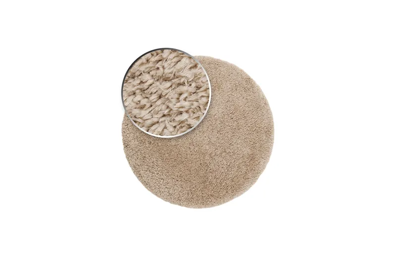 Nukkamatto Floki Ø200 cm Pyöreä Luonnollinen - Luonnonväri - Kodintekstiilit & matot - Matto - Moderni matto - Nukkamatto