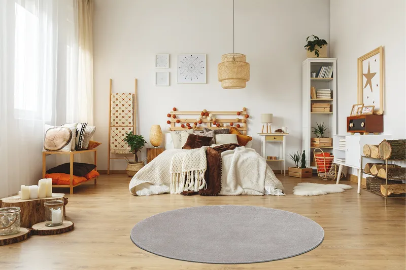 Nukkamatto Sheraton Pyöreä Ø120 cm Hopea - Hopea - Kodintekstiilit & matot - Matto - Moderni matto - Nukkamatto