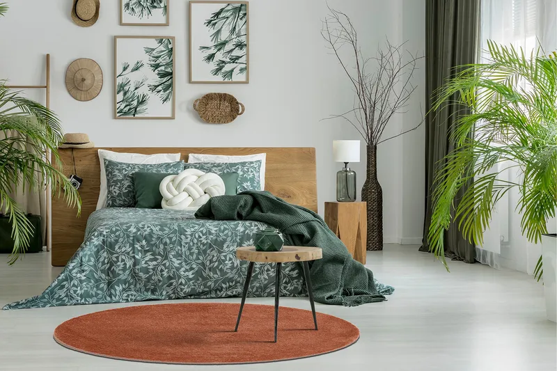 Nukkamatto Sheraton Pyöreä Ø160 cm Terrakotta - Terrakotta - Kodintekstiilit & matot - Matto - Moderni matto - Nukkamatto