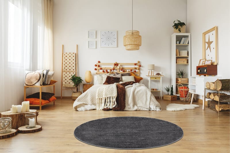 Nukkamatto Sheraton Pyöreä Ø80 cm Grafiitti - Grafiitti - Kodintekstiilit & matot - Matto - Moderni matto - Nukkamatto