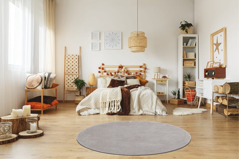 Nukkamatto Sheraton Pyöreä Ø200 cm Hopea - Hopea - Kodintekstiilit & matot - Matto - Moderni matto - Nukkamatto