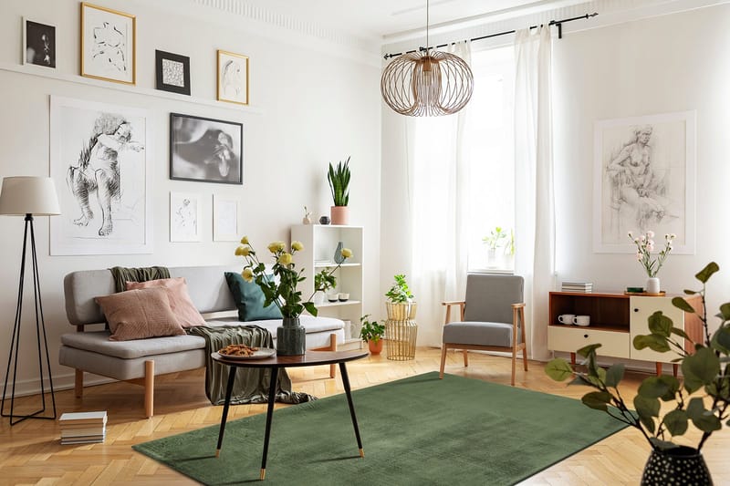 Serul Ryijymatto 200x290 cm Suorakulmainen - Vihreä - Kodintekstiilit & matot - Matto - Moderni matto - Nukkamatto