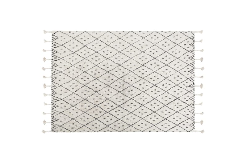Puuvillamatto Agadir 140x200 cm, Musta/Valkoinen