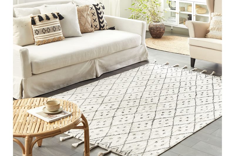 Puuvillamatto Agadir 160x230 cm - Musta/Valkoinen - Kodintekstiilit & matot - Matto - Moderni matto - Puuvillamatto