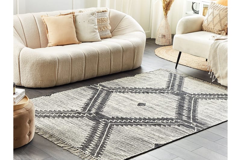 Puuvillamatto Arbaa 160x230 cm - Musta/Valkoinen - Kodintekstiilit & matot - Matto - Moderni matto - Puuvillamatto