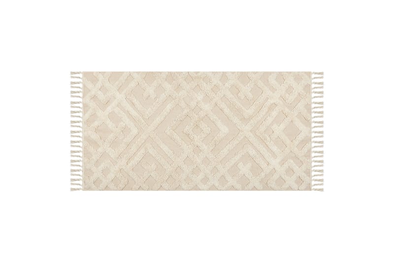 Puuvillamatto Ardahan 80x150 cm - Beige - Kodintekstiilit & matot - Matto - Moderni matto - Nukkamatto
