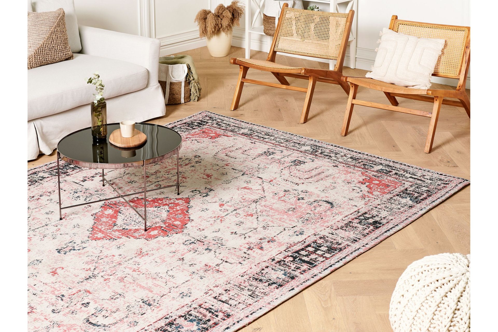 Puuvillamatto Attera 200x300 cm - Punainen - Kodintekstiilit & matot - Matto - Moderni matto - Puuvillamatto