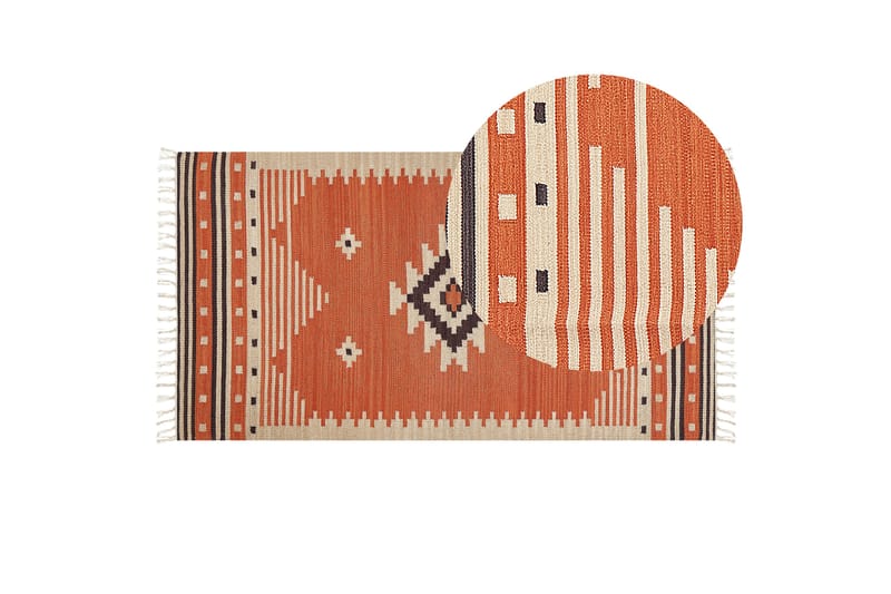 Puuvillamatto Gavar 80x150 cm - Oranssi - Kodintekstiilit & matot - Matto - Moderni matto - Puuvillamatto