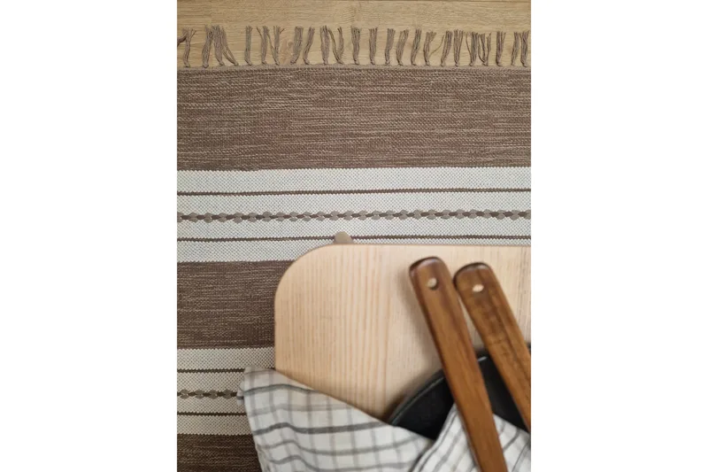 Puuvillamatto Guddi 75x150 Soikea - Tummabeige - Kodintekstiilit & matot - Matto - Moderni matto - Puuvillamatto