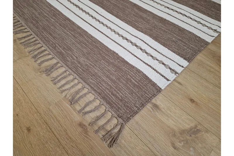 Puuvillamatto Guddi 75x150 Soikea - Tummabeige - Kodintekstiilit & matot - Matto - Moderni matto - Puuvillamatto