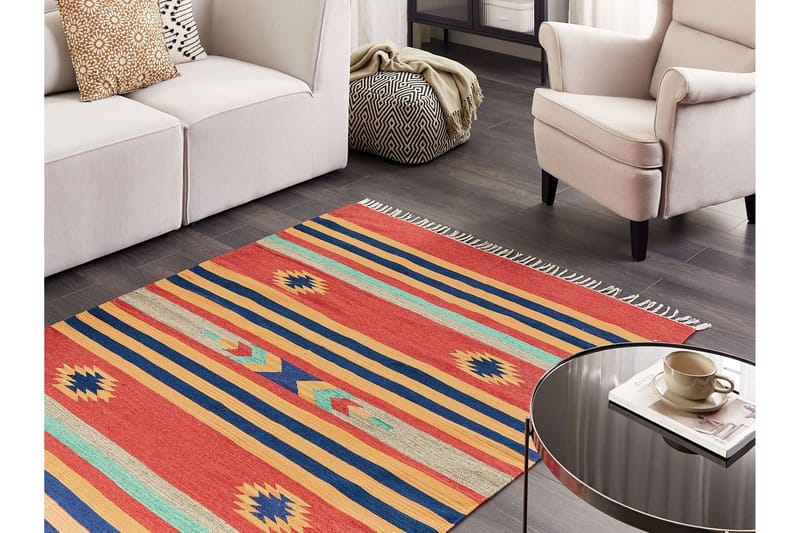 Puuvillamatto Hatis 140x200 cm - Sininen - Kodintekstiilit & matot - Matto - Moderni matto - Puuvillamatto