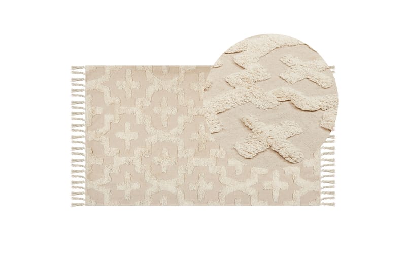 Puuvillamatto Itangar 80x150 cm - Beige - Kodintekstiilit & matot - Matto - Moderni matto - Puuvillamatto