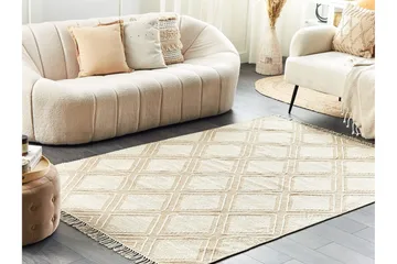 Puuvillamatto Kacem 160x230 cm - Beige - Kodintekstiilit & matot - Matto - Moderni matto - Puuvillamatto