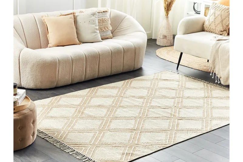 Puuvillamatto Kacem 160x230 cm - Beige - Kodintekstiilit & matot - Matto - Moderni matto - Puuvillamatto