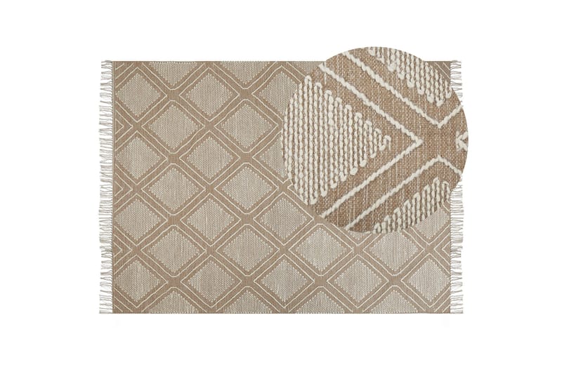 Puuvillamatto Kacem 160x230 cm - Beige - Kodintekstiilit & matot - Matto - Moderni matto - Puuvillamatto