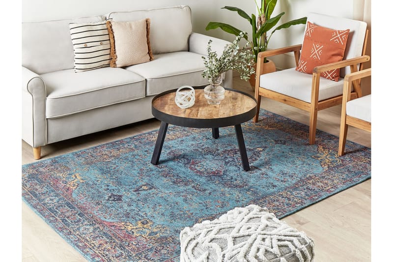 Puuvillamatto Kansu 160x230 cm - Sininen - Kodintekstiilit & matot - Matto - Moderni matto - Puuvillamatto