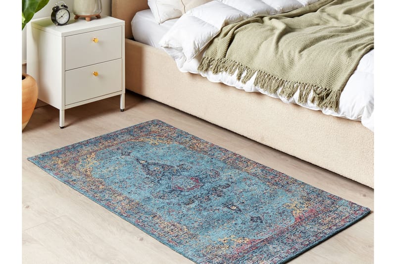 Puuvillamatto Kansu 80x150 cm - Sininen - Kodintekstiilit & matot - Matto - Moderni matto - Puuvillamatto
