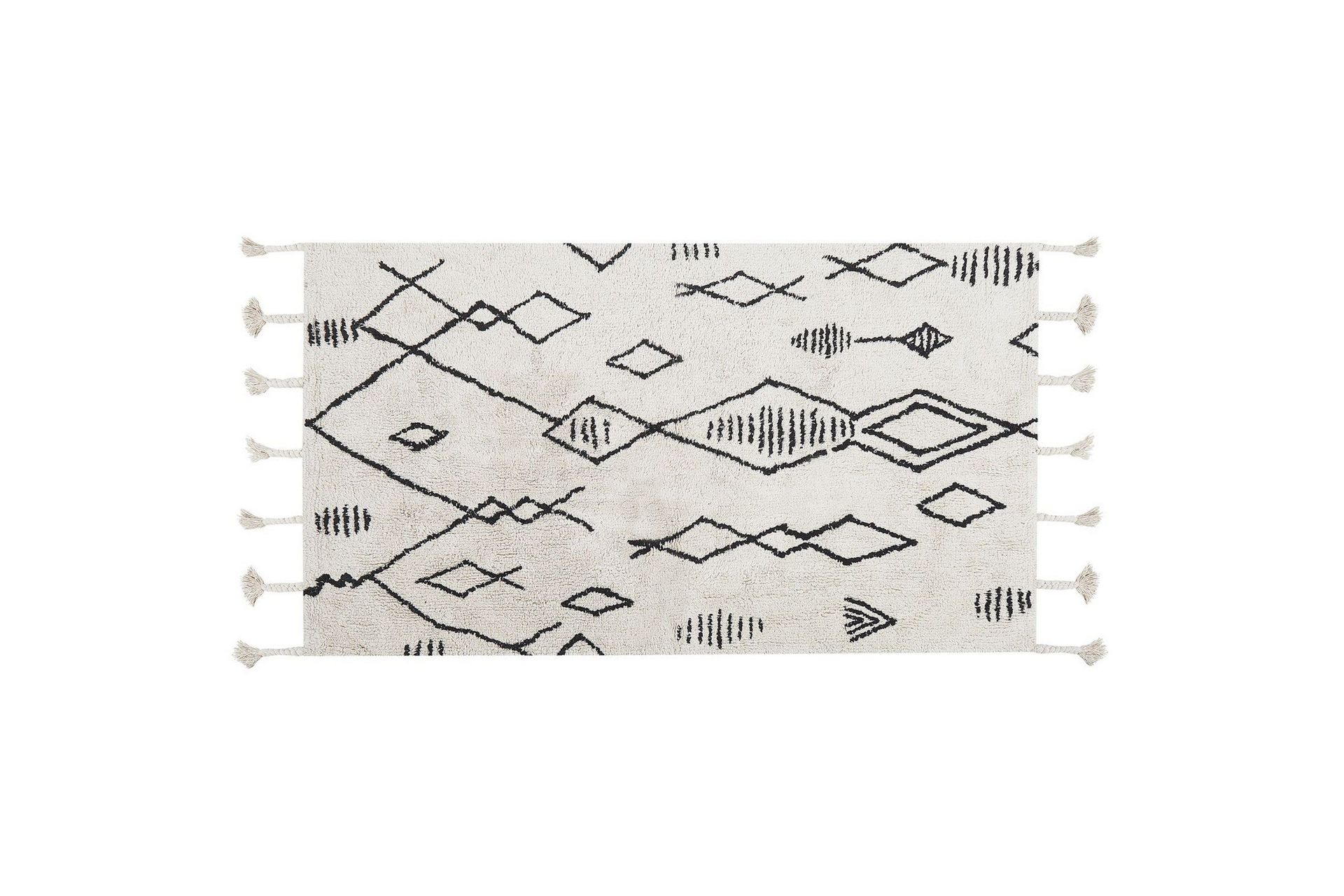 Puuvillamatto Kebir 80x150 cm - Musta/Valkoinen