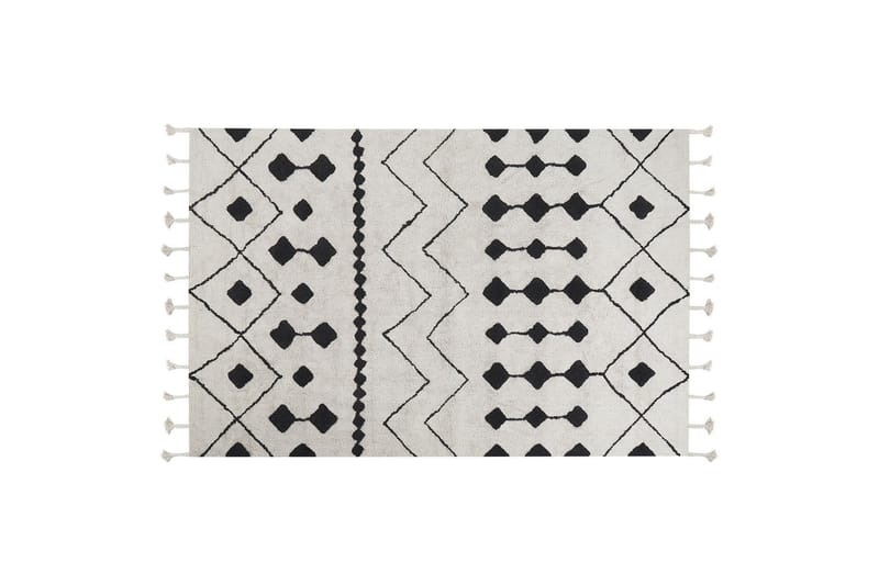 Puuvillamatto Khemisset 140x200 cm - Musta/Valkoinen - Kodintekstiilit & matot - Matto - Moderni matto - Puuvillamatto